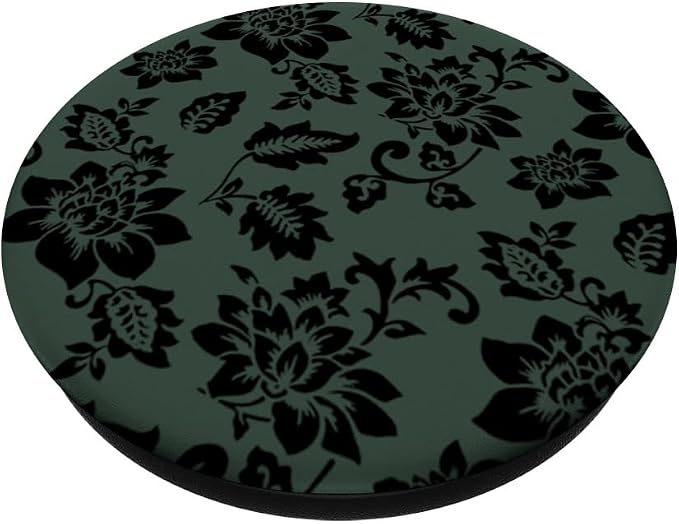 Black Hunter Green Floral PopSockets Adhesive PopGrip