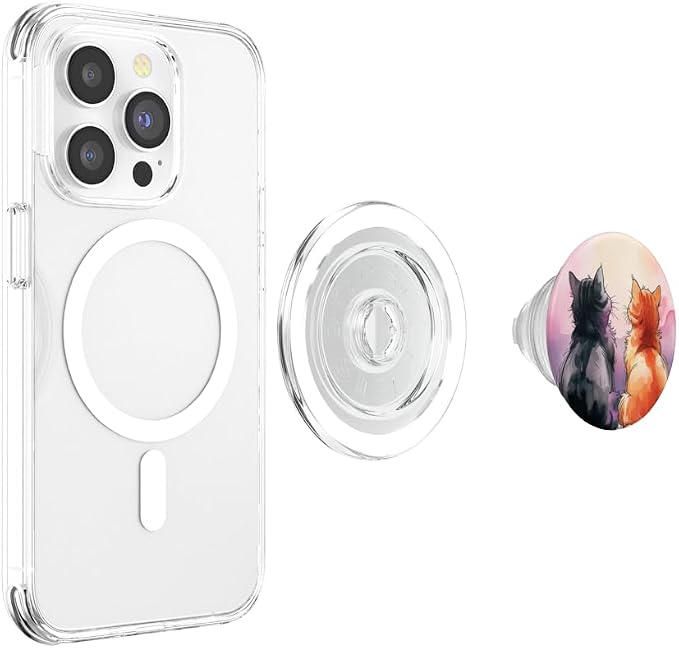 Orange and Black Cat PopSockets PopGrip for MagSafe