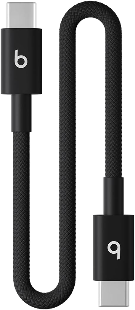 Beats 240W USB-C to USB-C Braided Cable Fast Charging Durable/Tangle Free Compatible with Apple and Android Devices (3 m/10 ft) – Bolt Black