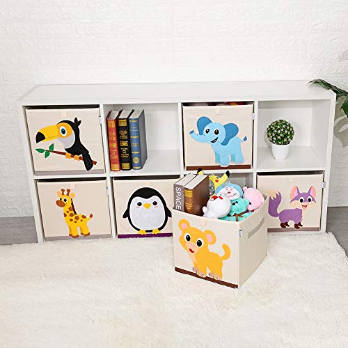 Foldable Animal Cube Storage Bins Fabric Toy Box/Chest/Organizer for Kids Nursery, 13 inch (Baby Lion) - color: Baby Lion