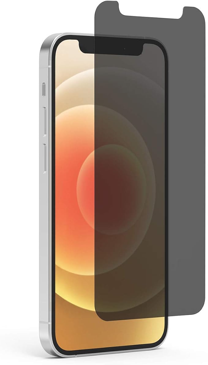 PureGear 2-Way Privacy Tempered Glass Screen Protector Compatible w/ Apple iPhone 12 / 12 Pro 6.1 (2020) Self Alignment Installation Tray Touch Sensitive Case Friendly Anti-fingerprint Coating L
