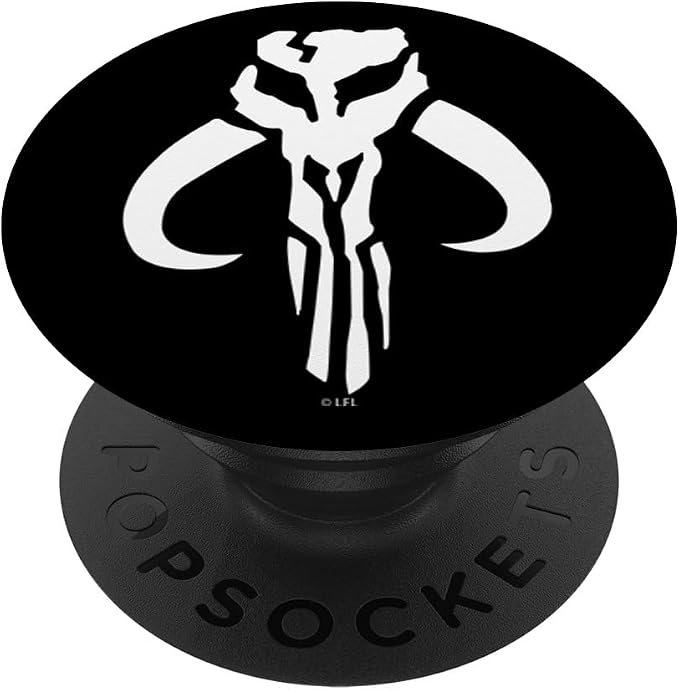 Star Wars Mandalorian Logo Black And White PopSockets Adhesive PopGrip