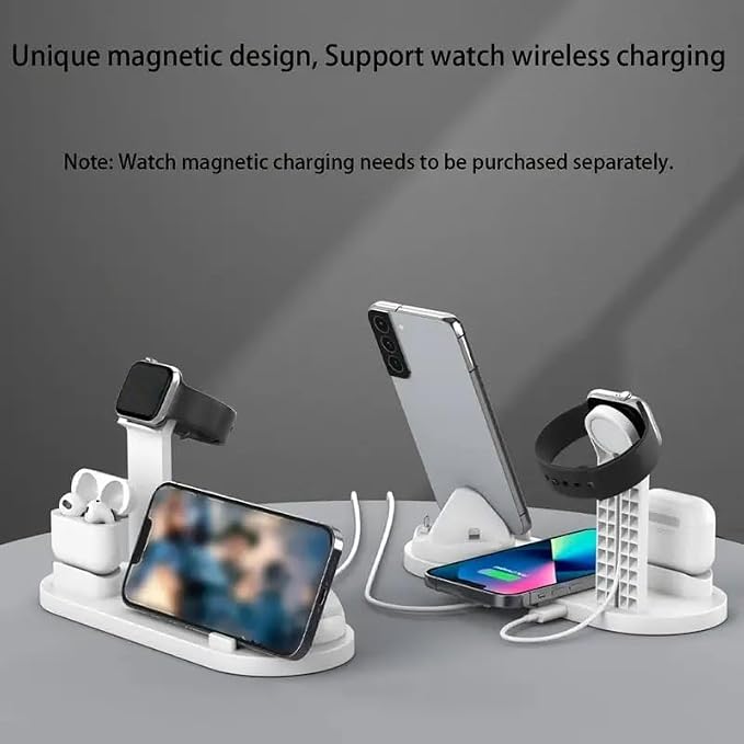 Desktop 3-in-1 Travel Magnetic Wireless Charger Dock for Magsafe iPhone 17 16 15 14 13 12 Apple Watch 11-2 Airpods Pro 3/2 Fast Charging (Black)