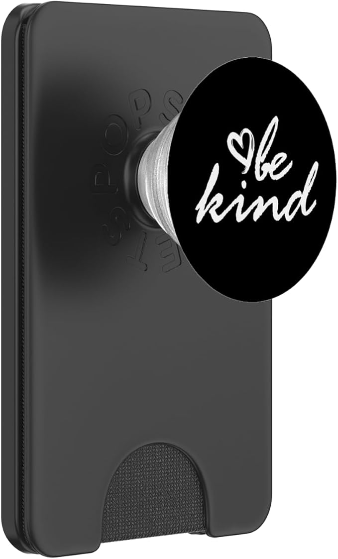 White Be Kind Black PopSockets Adhesive PopGrip