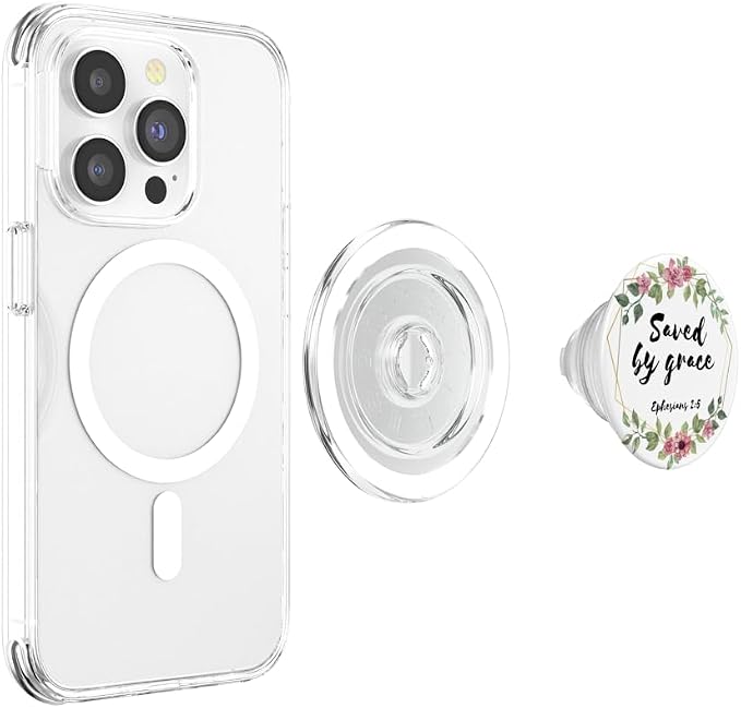 Saved By Grace Ephesians 2:5 Christian Bible Verse Gift PopSockets Adhesive PopGrip