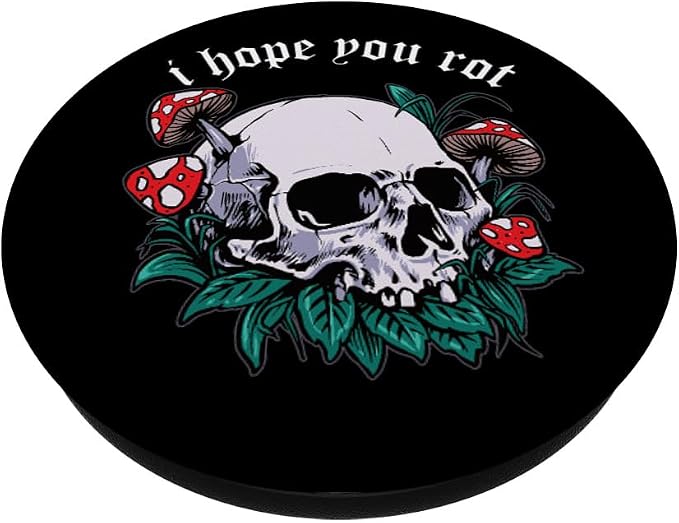 Skull Mushrooms Edgy Alternative Aesthetic E-Girl Goth Witch PopSockets Adhesive PopGrip