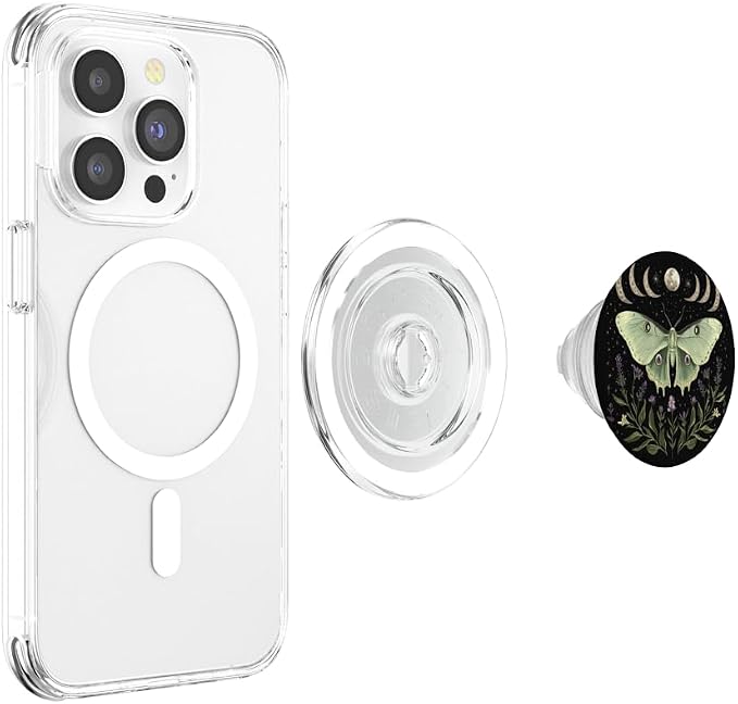 Luna Moth Lover Moon Phase Entomology Bug Flying Insect PopSockets Adhesive PopGrip