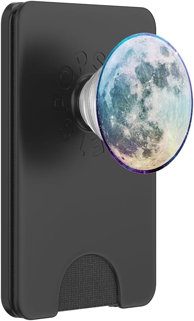 Moon Lunar Surface Full Space Galaxy Gray Green White PopSockets Adhesive PopGrip