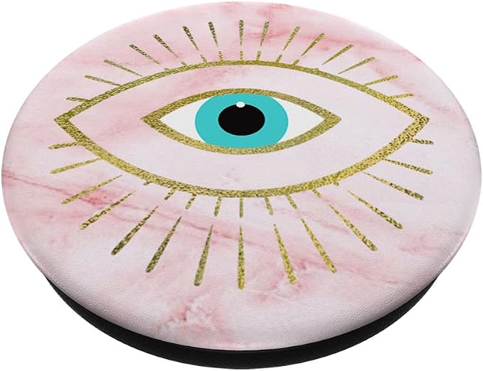 Yellow Evil Eye Pink White PopSockets Adhesive PopGrip