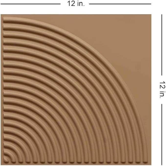 From Plain To Beautiful In Hours 9002 Arc Swell PVC 12 in x 12 in Peel and Stick Wall Panels (Covers / 10 sq.ft), Brown Candy, 10 Piece