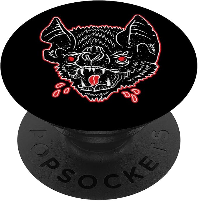 Creepy Spooky Halloween Vampire Bat Blood Black PopSockets Standard PopGrip