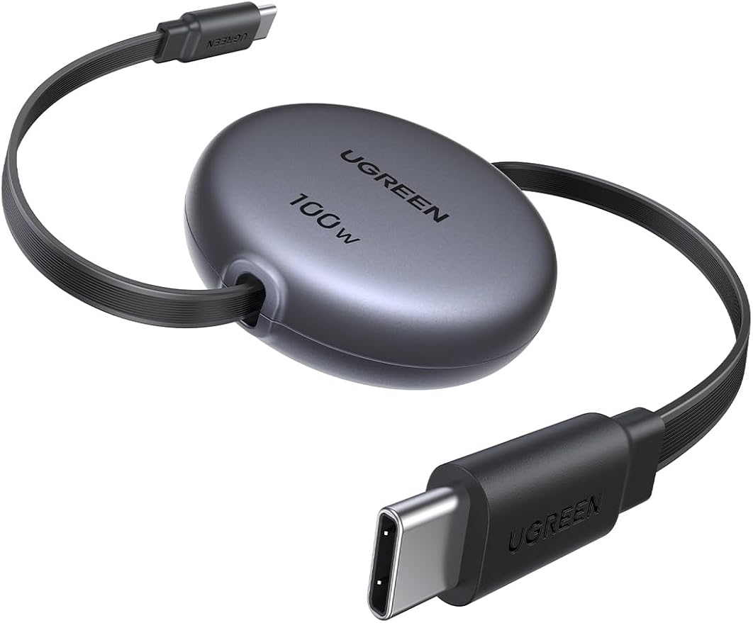 UGREEN Bundle Item: 45W 3 in 1 Compact GaN Retractable Charger and 100W Retractable USB C Cable for MacBook Pro/Air iPad Pro iPhone 16 Pro Galaxy S24 Ultra Pixel 9 Steam Deck ROG Ally
