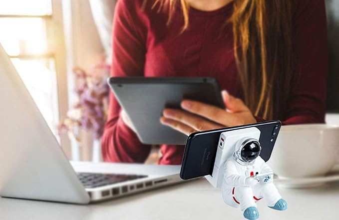 Phone Holder for Desk Creative Astronaut Cell Phone Stand Tablets Phone Holder Phone Supporter for iPhone Ipad Samsung Phone (A)