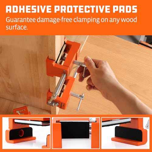 PONY 2-Pack Cabinet Clamps, 8510 Cabinet Claw, Face Frame Clamps for Installing Cabinets, 440 lbs Load Limited Orange