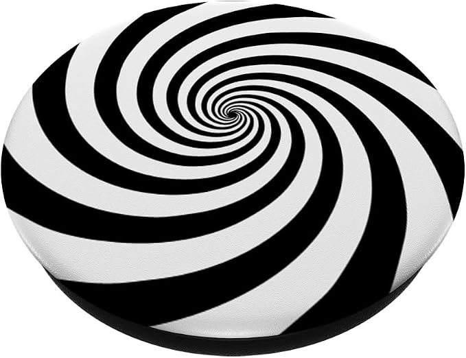 Hypnotic Spiral Black and White PopSockets Adhesive PopGrip
