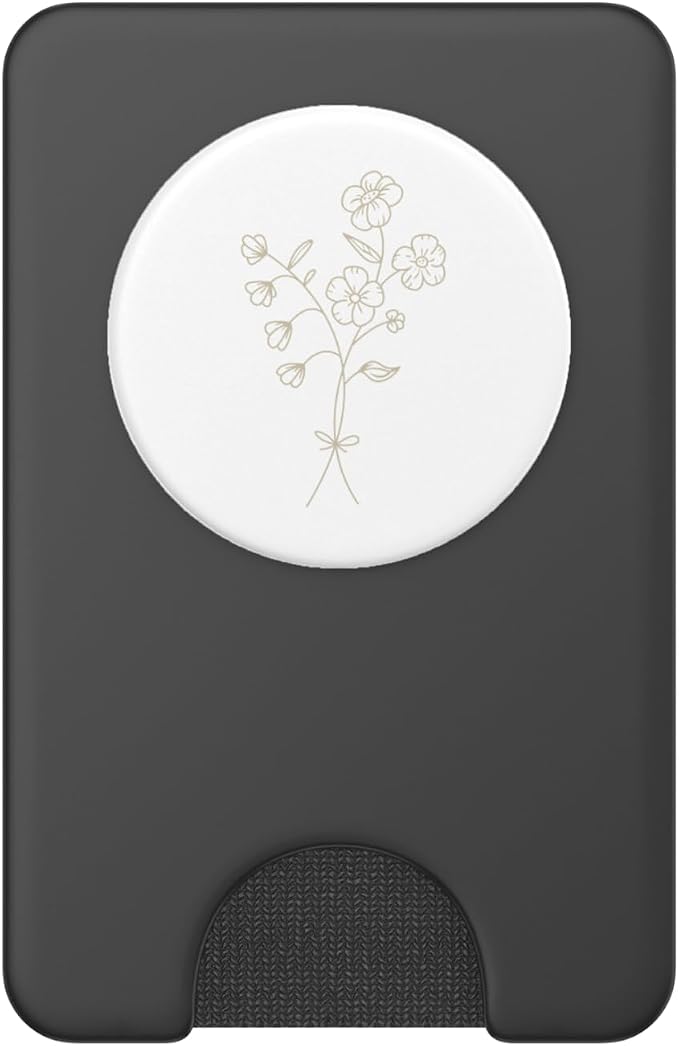 Beige White Floral Flower Wildflower PopSockets Adhesive PopGrip