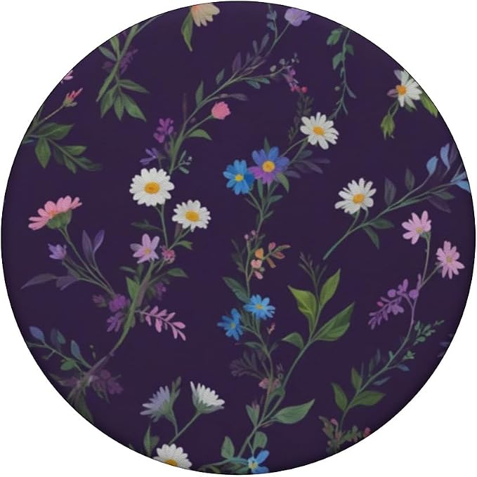 Cute Dark Purple Wildflowers Floral Flowers PopSockets Adhesive PopGrip