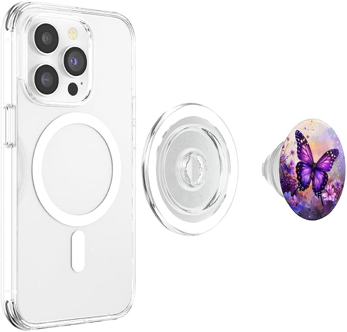 Dreamy Purple Butterflies PopSockets Adhesive PopGrip