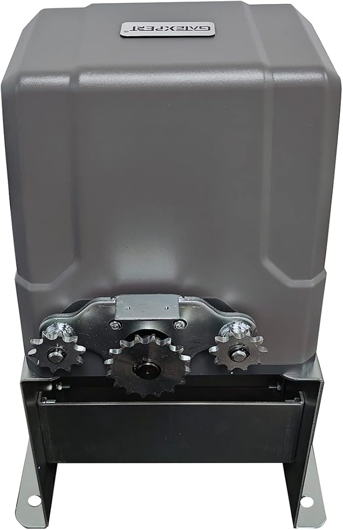 GATEXPERT Fast Automatic Sliding Gate Opener Kit Driveway Security Gate Operator Kit with Infrared Photocell Sensor for Sliding Gates up to 1800 pounds or 39feet GT1800DC-GREY-NEW