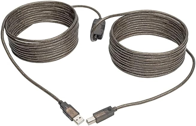 TRIPP LITE Eaton USB 2.0 Hi-Speed A/B Active Repeater Cable (M/M) 25-ft. (U042-025) Silver