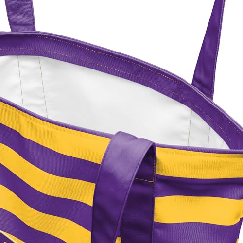 FOCO NCAA College Team Logo Stripe Canvas Tote Bag