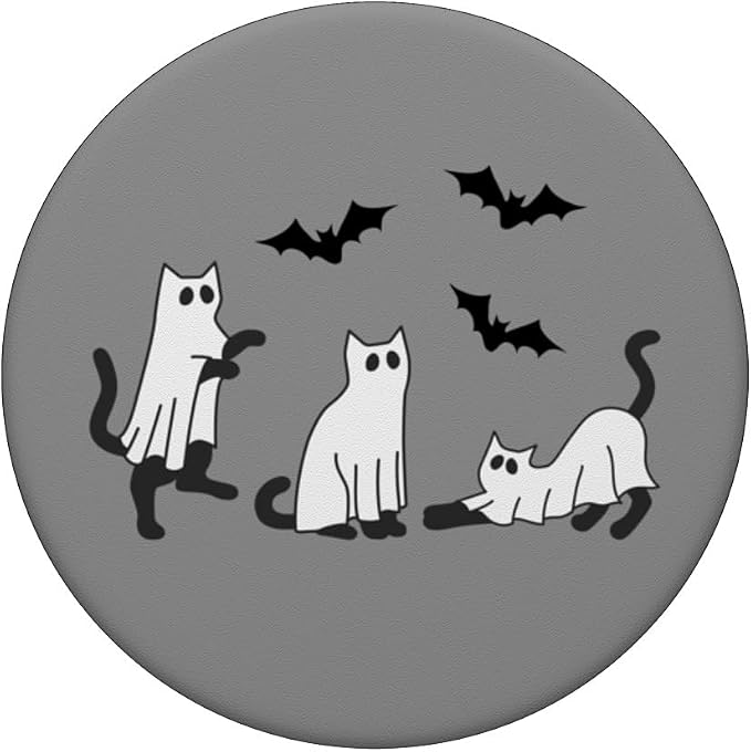 Ghost Cats Halloween Funny Cat Lovers Ghosts PopSockets Standard PopGrip