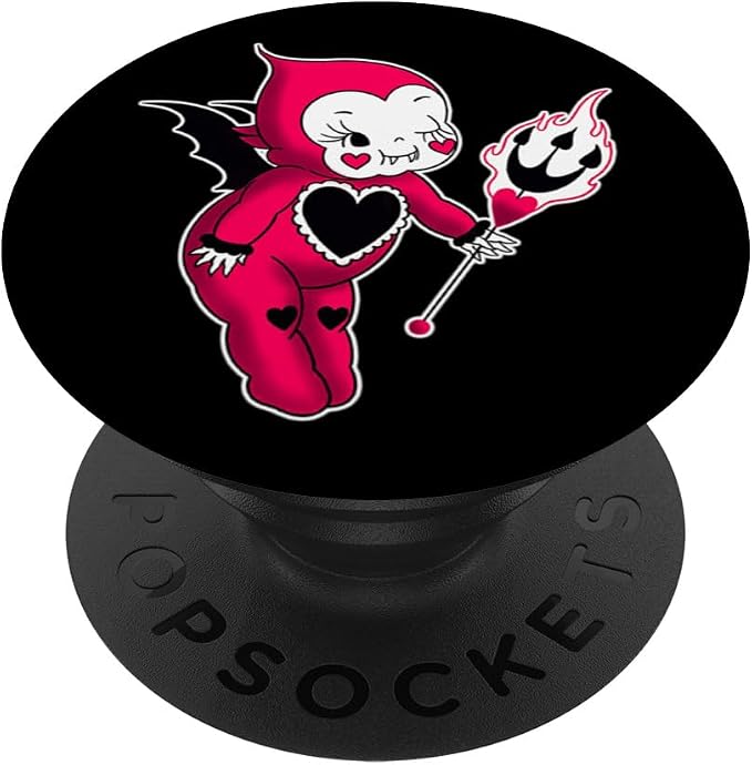 Kewpie Baby Devil Pitchfork Spooky Traditional Tattoo Flash PopSockets PopGrip for MagSafe