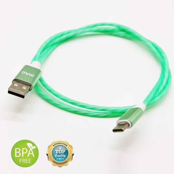 IHAO Multi Ports Charger Cable 3 Combinations in One Cable USB A to USB C/Micro USB PD Fast Charging Cord Lighted Up LED Flowing Compatible with Almost All Kinds of Electric Device-39Inches Blue