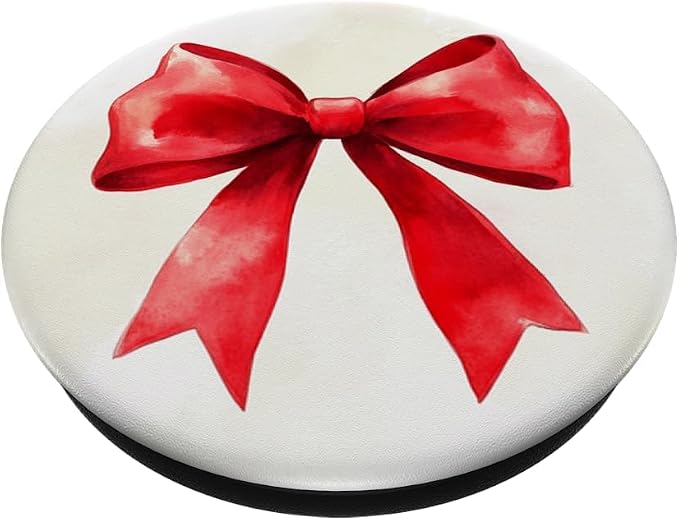 Girly Bow in Watercolour Coquette Aesthetic Red Bow PopSockets PopGrip for MagSafe
