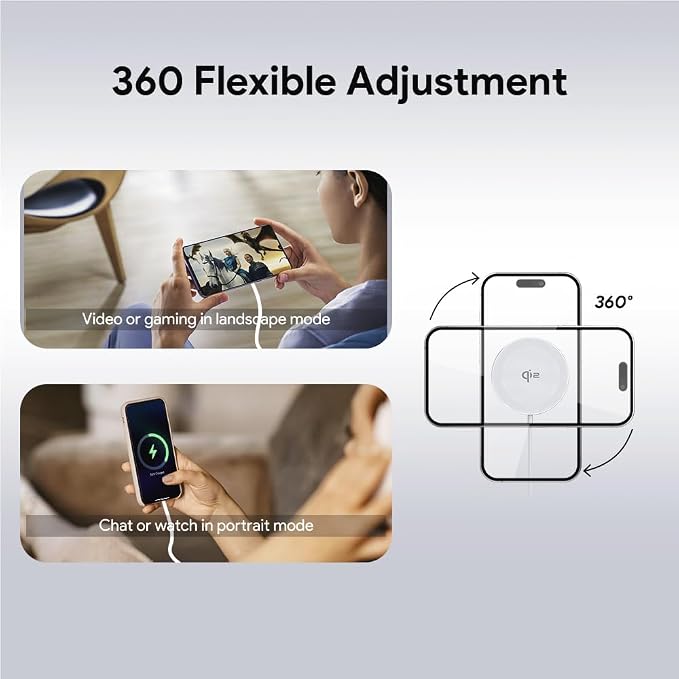 Minthouz 15W Fast Magnetic Wireless Charger Mag Safe Charging Pad Compatible with iPhone 17 Pro Max/17 Pro/17 iPhone 16/15/14/13/12 Series AirPods Qi-Enabled Devices (Black)
