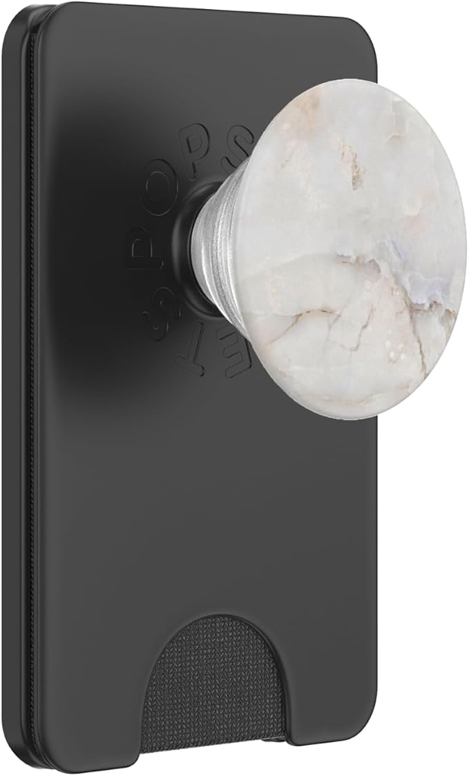 Cream White with Taupe Brown Veins PopSockets Adhesive PopGrip