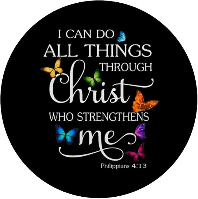 I Can Do All Things Through Christ Butterfly Art - Religious PopSockets Swappable PopGrip