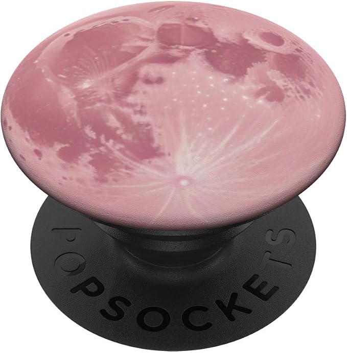 Pink Moon Illustration Print PopSockets Adhesive PopGrip