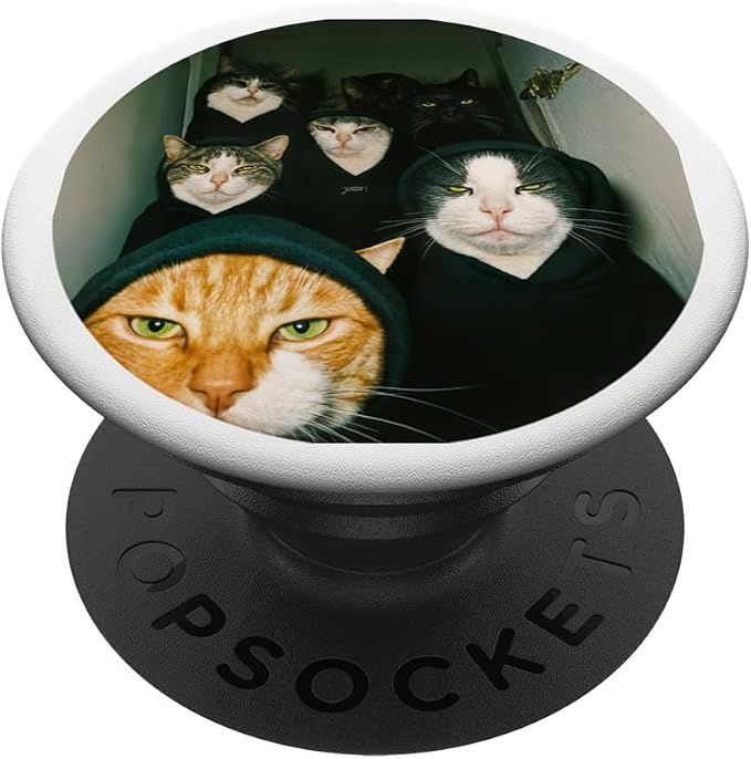Cat Gang Hoodie Photo Illustration Print PopSockets PopGrip for MagSafe
