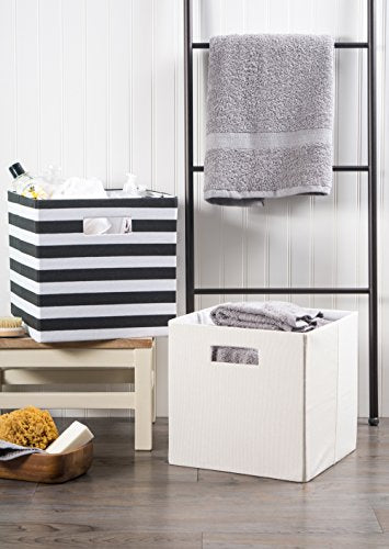 DII Poly-Cube Storage Collection Hard Sided, Collapsible Solid, Small, Off White (Pack of 2) - color: Off White, size: Small Square, 11x11x11" (Pack of 2)