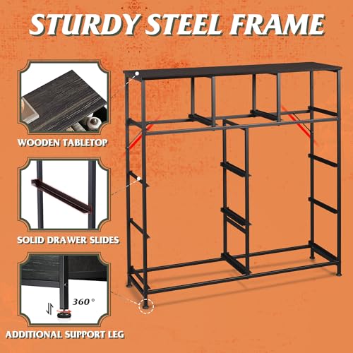 WLIVE 9-Drawer Dresser, Fabric Storage Tower for Bedroom, Entryway, Closet, Tall Chest Organizer Unit with Fabric Bins, Steel Frame, Wood Top, Easy Pull Handle, Charcoal Black Wood Grain Print - color: Charcoal Black Wood Grain Print