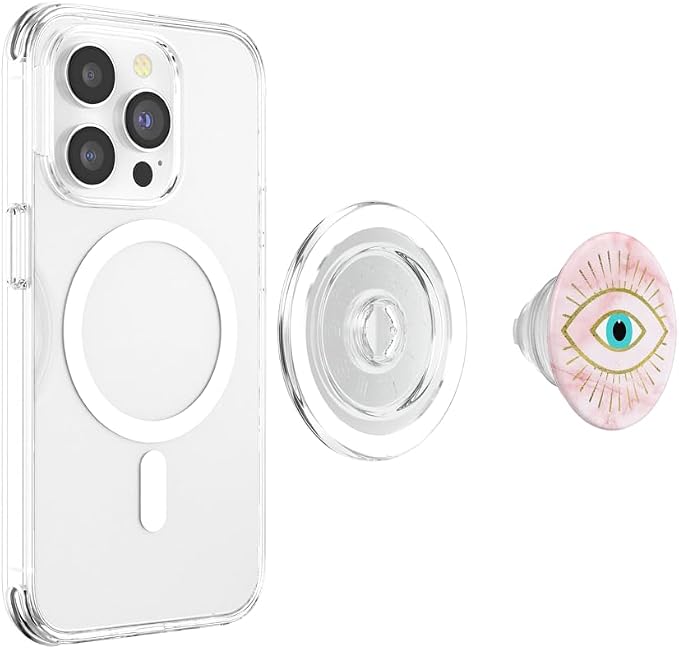 Yellow Evil Eye Pink White PopSockets Adhesive PopGrip