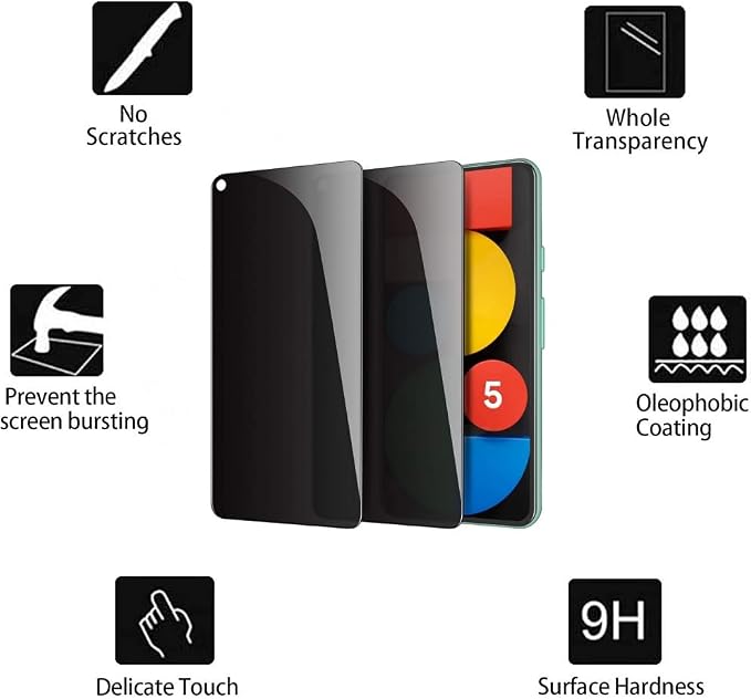 3 Pack Privacy Screen Protector for Google Pixel 4 9H Hardness [Anti-Scratch] Full Coverage Anti-Spy Tempered Glass Film for Google Pixel 4 [Don’t Support Fingerprint Unlock] | 9H Hardness Anti-Spy T