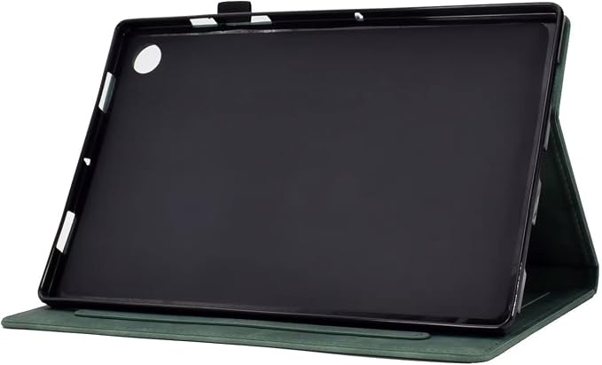 Case for Samsung Galaxy Tab A9 8.7 Inch 2023 (SM-X110/X115/X117) Suede Embossed Flower Flip Stand Protective Shell with Pen Holder &amp Card Slot No Smart Auto Wake/Sleep Function Brown