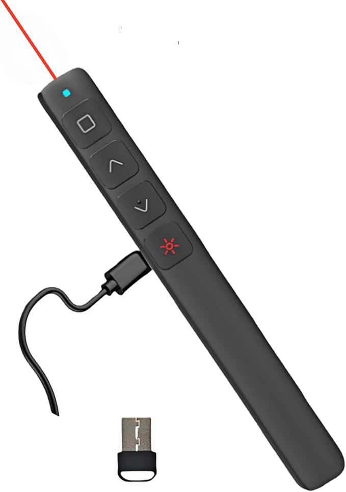 [M Monoie] Wireless Presenter, 2.4GHz USB Control Presentation PPT PowerPoint Clicker for Keynote, Laptop, Google Slides - Supports Hyperlinks & Tactile Buttons