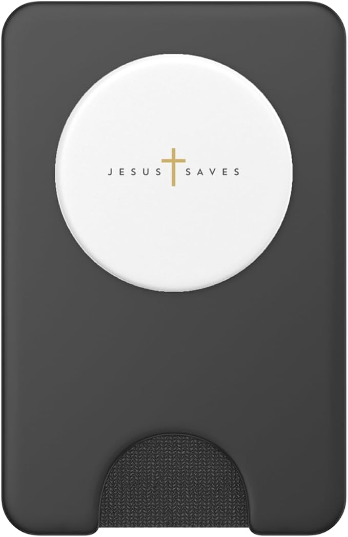 Jesus Saves Cross Gold Thin Christian Jesus White 33andme PopSockets PopWallet for MagSafe