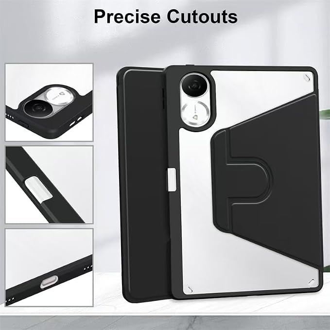for Redmi Pad 2 2025 11 Inch PC 360°Swivel case with Pen Slot LightweightScratch Resistant Black for Redmi Pad 2 2025 11 Inch 2025