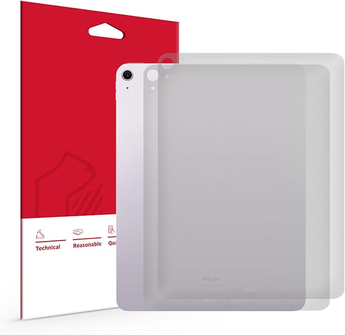 skoko [2 Pack] Transparent Matte Back Protector Compatible with iPad air 13 inch M4 M3 M2 6-7-8th Gen Released in 2024 2025 2026 Easy Installation Matte Clear Skin/Case-Friendly