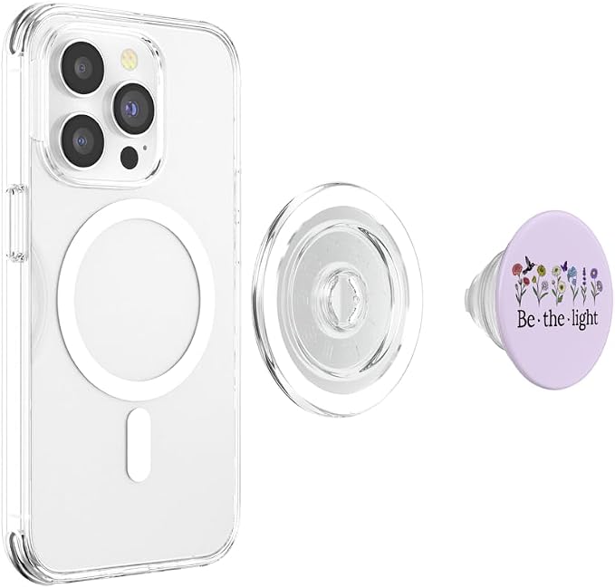 Be the Light Purple Christian Faith Bible Verse Matthew 5:14 PopSockets PopGrip for MagSafe