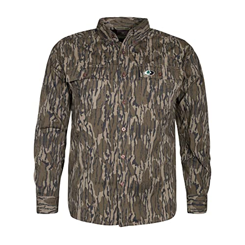 Mossy Oak Men's Long Sleeve Camo Hunting Shirts Cotton Mill