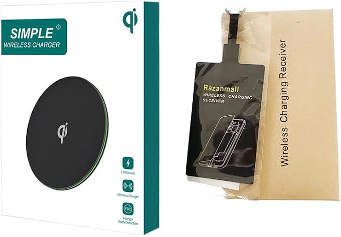 8W External Type-C Wireless Charging Receiver for Samsung Galaxy A54 A34 A24 A14 5G Phone with Charger PAD
