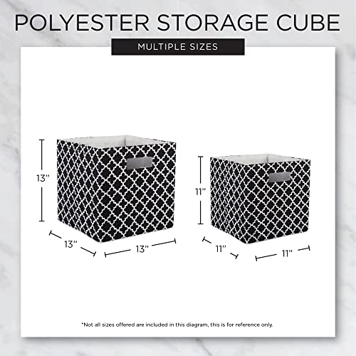DII Poly-Cube Storage Collection Hard Sided, Collapsible Solid, Large, Nautical Blue - color: Blue, size: Large Square, 13x13x13"