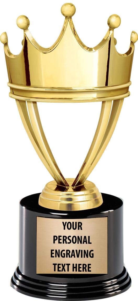 Participation Trophies, Custom Engraved Gold Crown Trophies for Kids, 1 Pack Prime