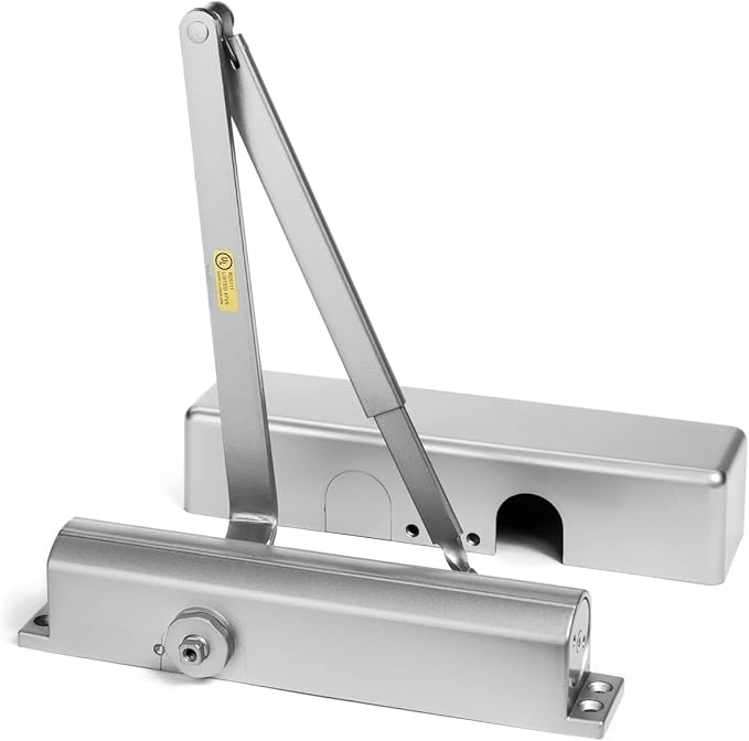 Dynasty Hardware Door Closer, Grade 1 Heavy Duty Commercial Hydraulic Closer, Self-Closing, Adjustable Spring Size 1-6, ADA Compliant, Surface Mount, Sprayed Aluminum, Series 8500