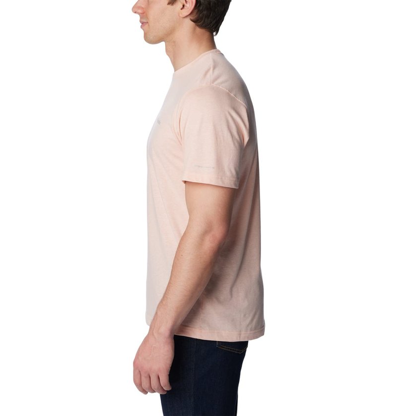Columbia Men's Thistletown Hills Short Sleeve, Peach Blossom Heather, X-Large